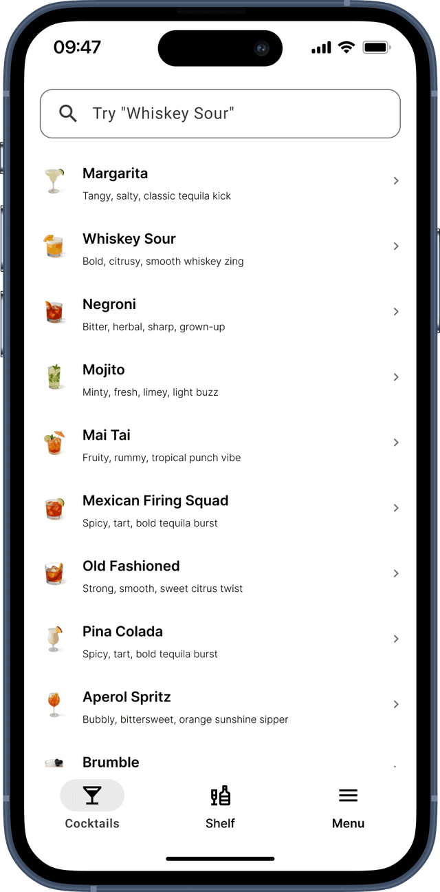 Browse cocktail recipes