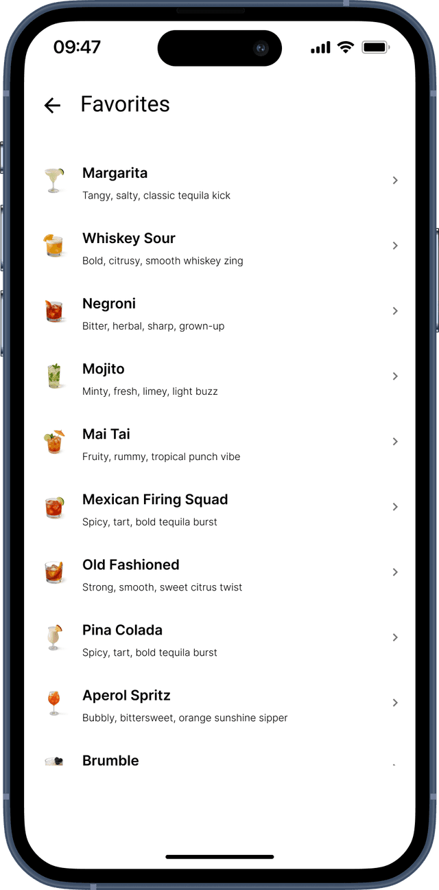 Favorite cocktails collection